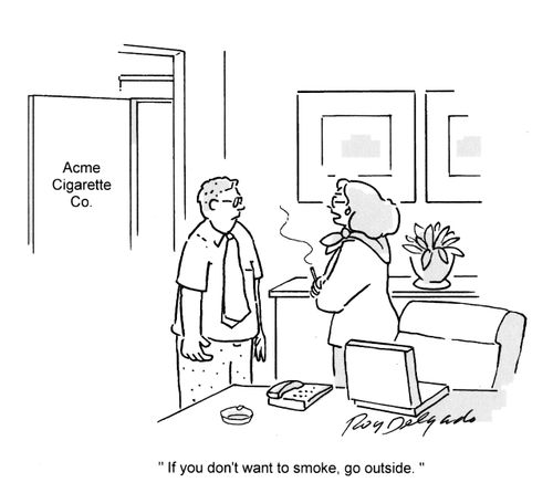 'If you don't want to smoke, go outside.'