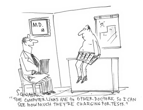 'The computer links me to other doctors, so I can see how much they're charging for tests.'