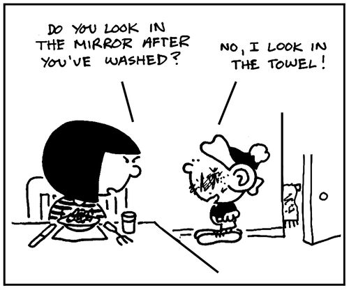 'Do you look in the mirror after you've washed?'