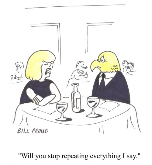'Will you stop repeating everything I say.'