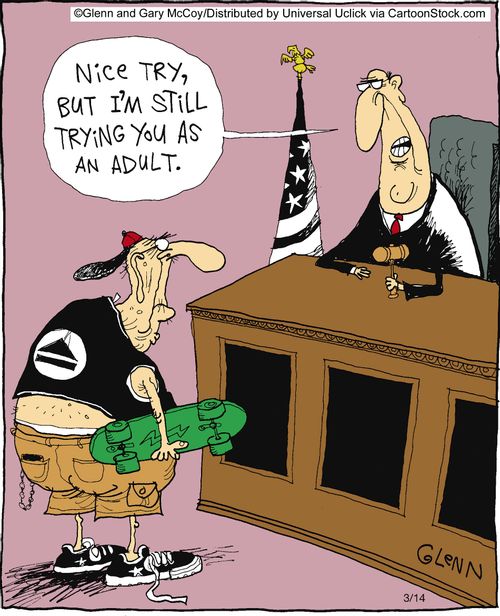 'Nice try, but I'm still trying you as an adult.'