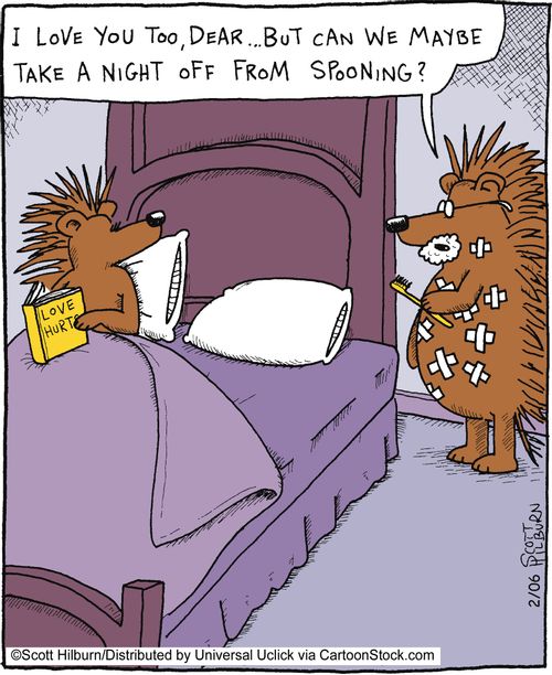 I love you too, dear... But can we maybe take a night off from spooning?