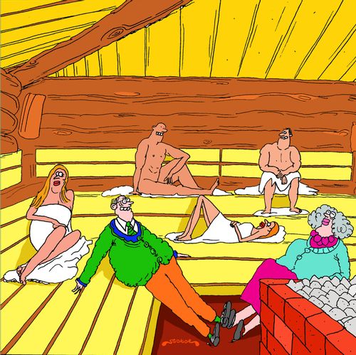 Indoor sauna.