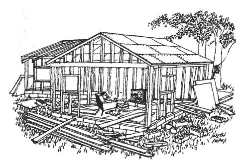 Building a house.