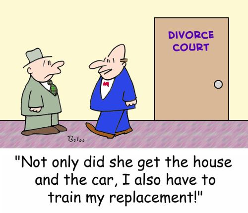 DIVORCE COURT, 'Not only did she get the house and the car, I also have to train my replacement.'