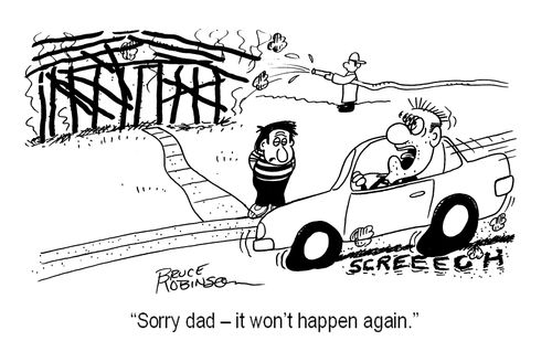 'Sorry dad - it won't happen again,'