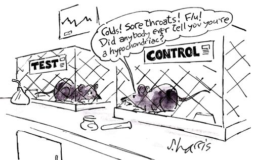 'Colds! Sore throats! Flue! Did anyone ever tell you you're a hypochondriac?'
