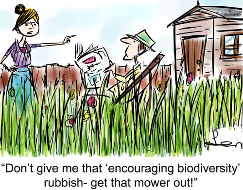 'Don't give me that ‘encouraging biodiversity' rubbish- get that mower out!'