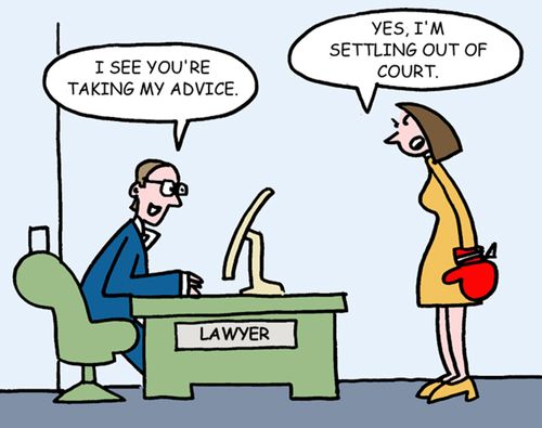 'Yes, I'm settling out of court.'