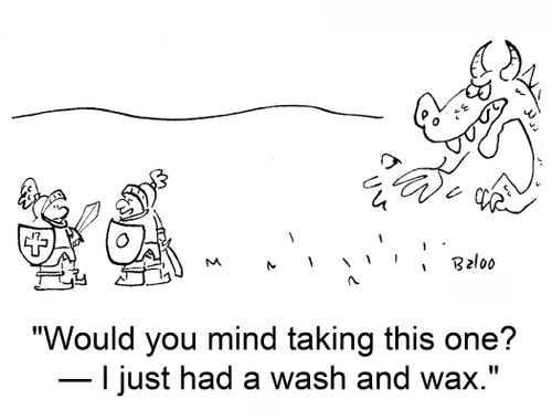 'Would you mind taking this one? -- I just had a wash and wax.'