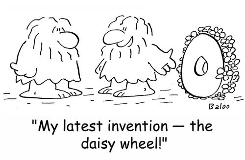 'My latest invention -- the daisy wheel!'