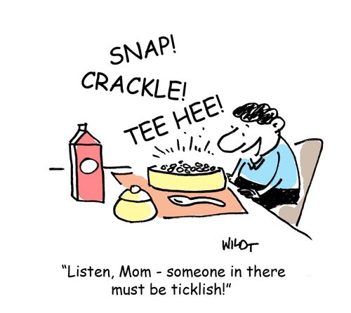 Listen, Mom - someone in there must be ticklish!