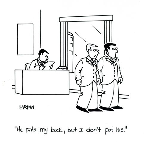 'He pats my back, but I don't pat his.'