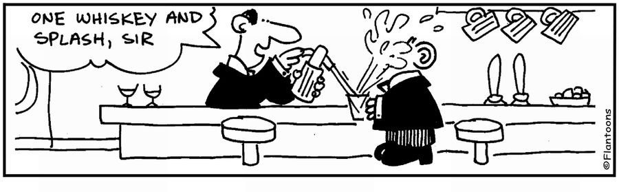 'Whiskey and splash, sir.' 