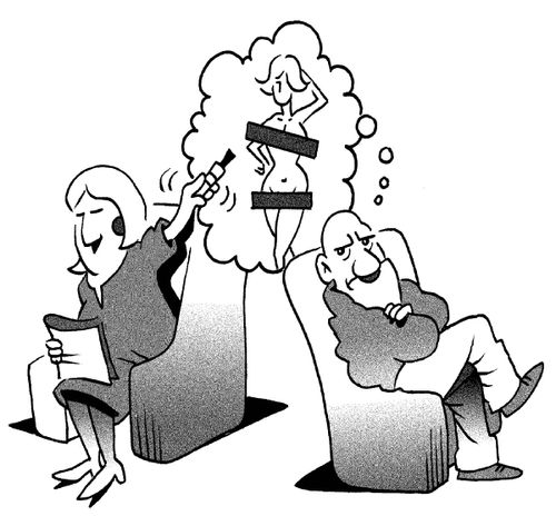 Wife censors husband's daydream.