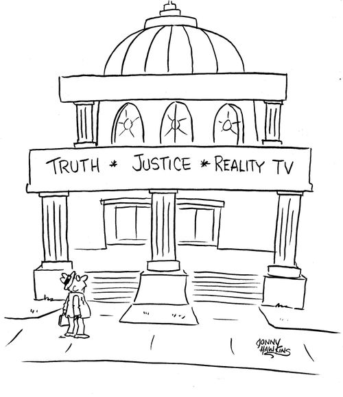 Man sees capitol building: 'Truth, Justice, Reality TV'