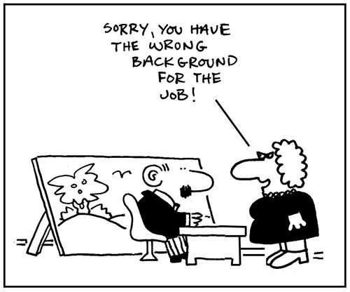 'Sorry you have the wrong background for the job.'