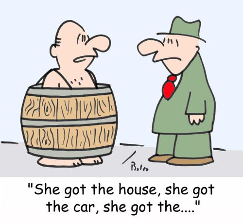 'She got the house, she got the car, she got the....'
