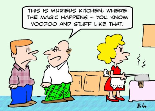 'This is Muriel's kitchen, where the magic happens -- you know, Voodoo and stuff like that.'