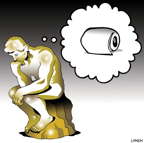 The Thinker Thinks of Toilet Roll.