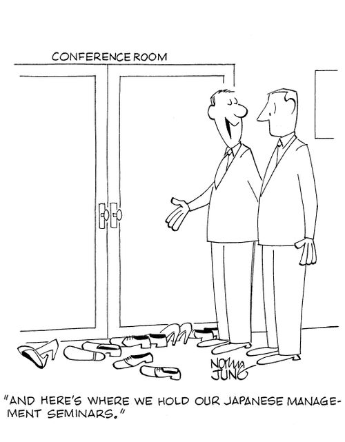 'And here's where we hold our Japanese management seminars.'