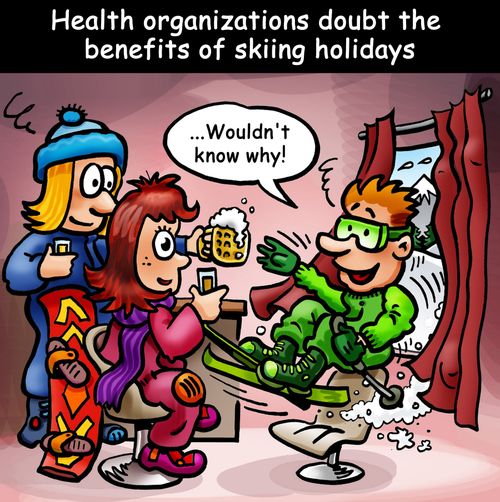 Health organizations doubt the benefits of skiing holidays.