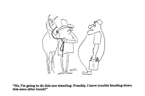 'No I'm going to do this one standing. 