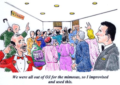 'We were all out of OJ for the mimosas, so I improvised and use this.'