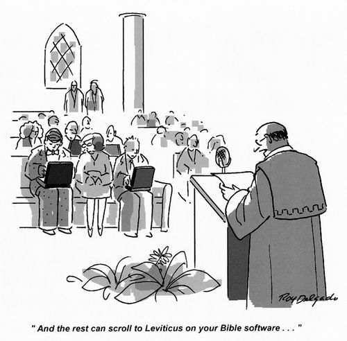 'All the rest can scroll to Leviticus on your Bible software...'