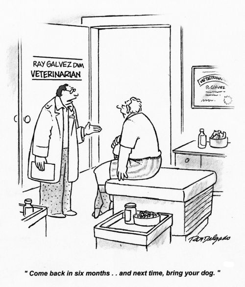 'Come back in six months... and next time, bring your dog.'