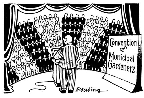 'Convention of Municipal Gardeners.' (sat in neat rows).