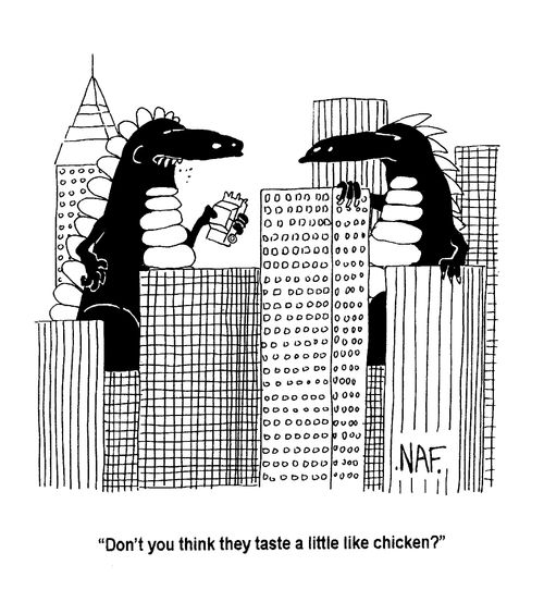 "Don't you think they taste a little like chicken?"