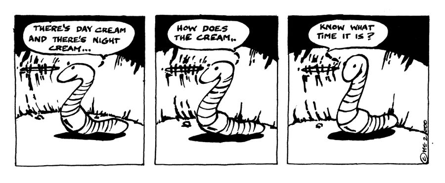 SHRUNKEN ID STRIP#7 Worm inside Ed's head wondering  about beauty products