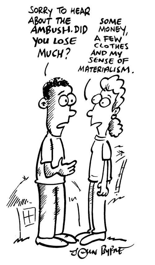 Losing sense of materialism after being mugged
