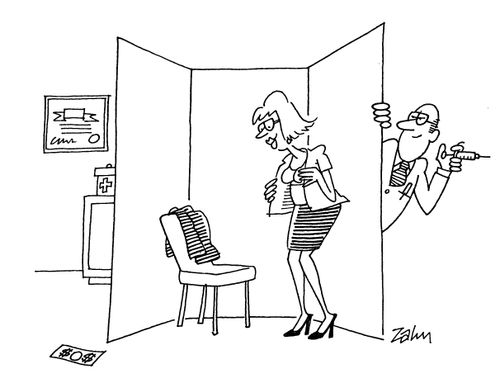 Doctor getting ready to give lady an injection...