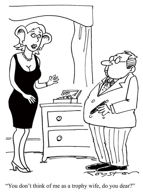 Woman with absurdly big ears: 'You don't think of me as a trophy wife, do you dear?'