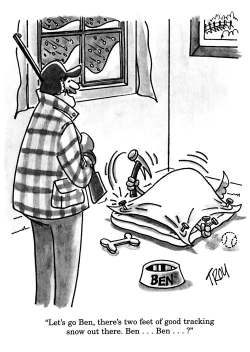 'Let's go Ben, there's two feet of good tracking snow out there. Ben...Ben...?'