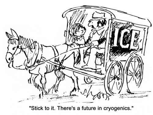 'Stick to it.  There's a future in cryogenics.'