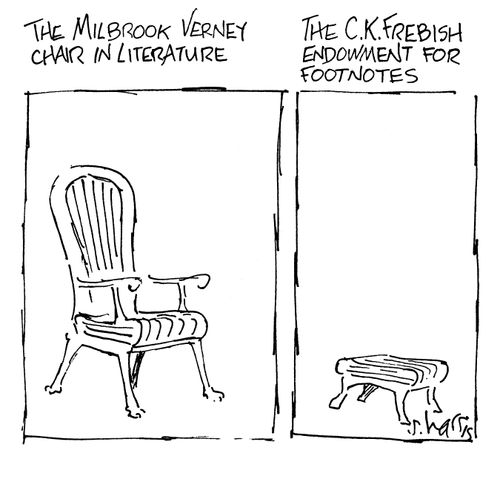 The Milbrook Verney chair in literature. The C.K. Frebish endowment for footnotes.
