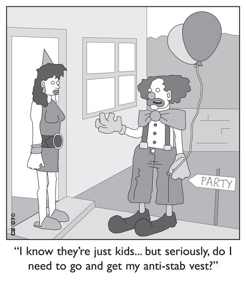 'I know they're just kids...but seriously, do I to go and get need my anti-stab vest?'