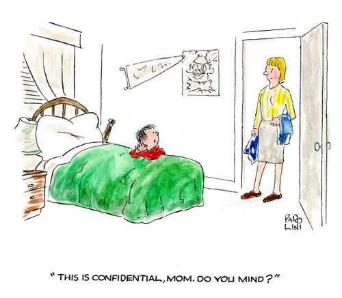 'This is confidential, Mom. Do you mind?'