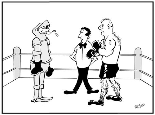 Boxer with a suit of armour on.