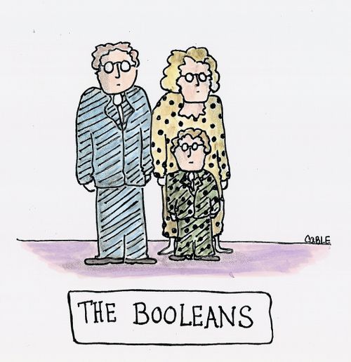 Family with label below reading 'The Booleans.'
