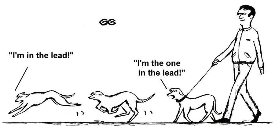 'I'm in the lead!'