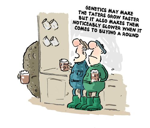 'Genetics may make the taters grow faster but it also makes them noticeably slower when it comes to burying a round.'