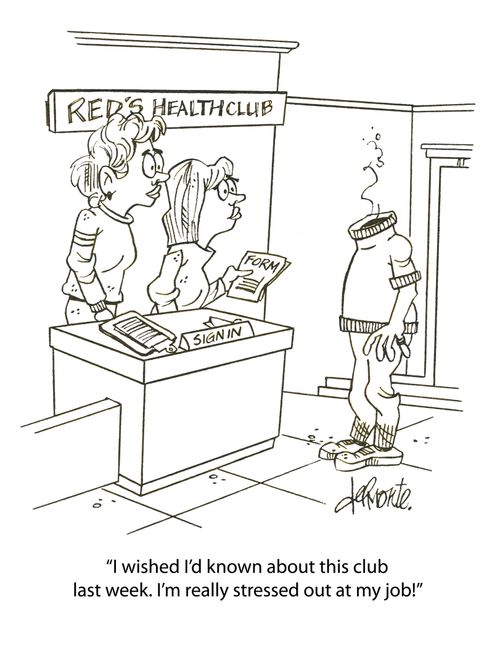 'I wished I'd known about this club last week. I'm really stressed out at my job!'