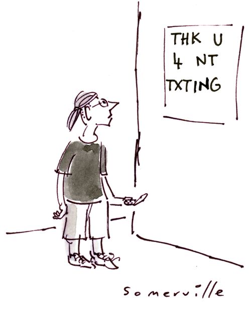 Thk u 4 nt txting.