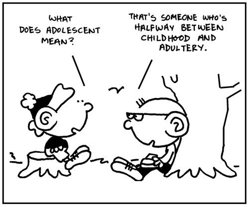 'That's someone who's halfway between childhood and adultery.'