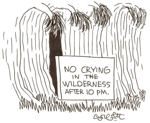 NO crying in the wilderness after 10 PM.