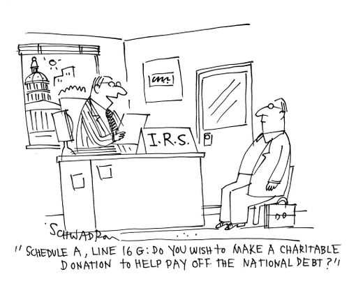 'Schedule A, line 16 G: Do you wish to make a charitable donation to help pay off the national debt?'